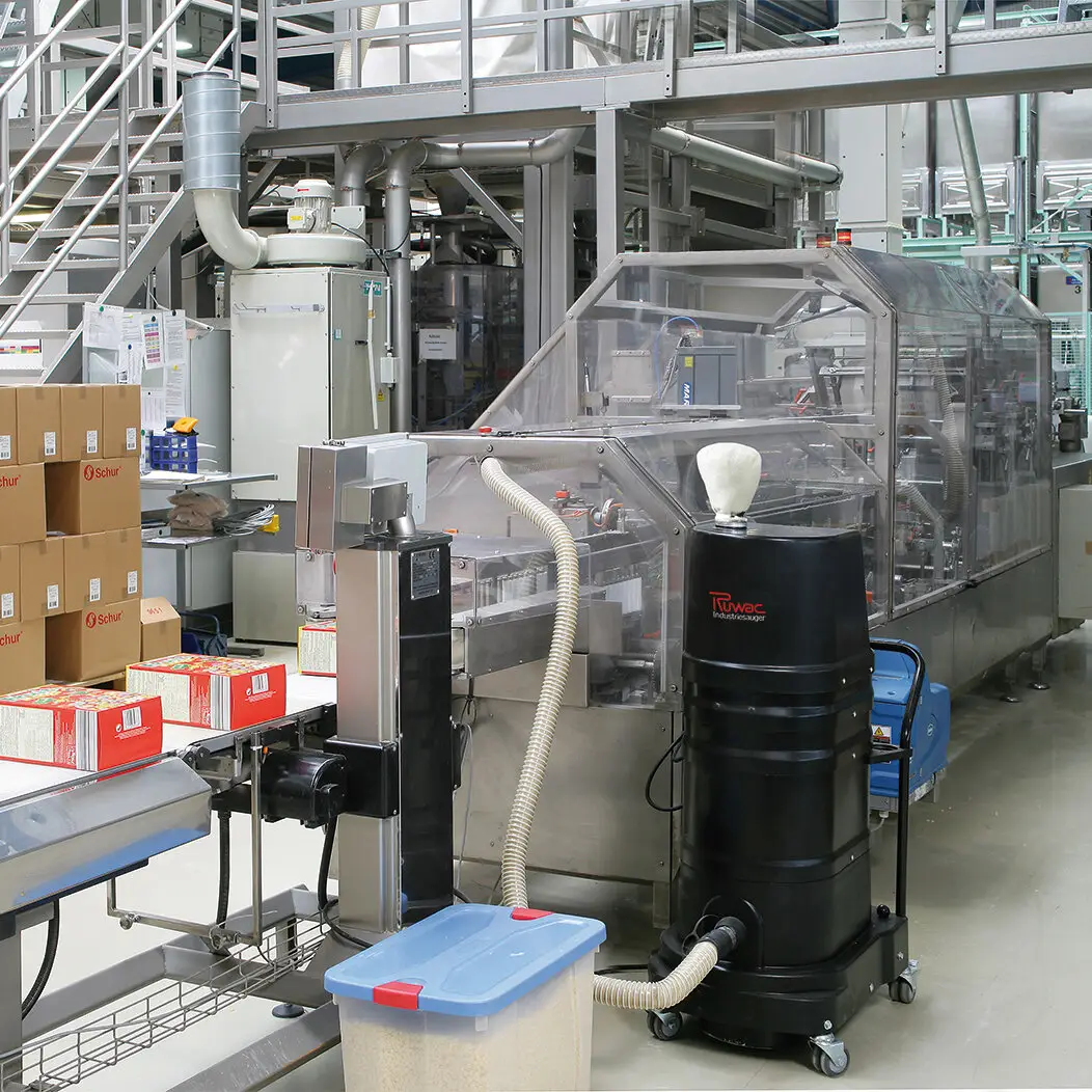 Saugen, Lebensmittelverpackung, Laserbeschriftung