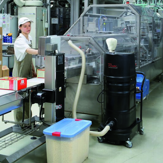Drehstromsauger Laserbeschriftung Lebensmittelindustrie